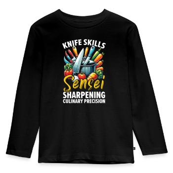Culinary Arts Teacher Kitchen Cook Chef Cooking - Kids' Premium Longsleeve Shirt - black - Front - AI Model Kid Male (0cm)