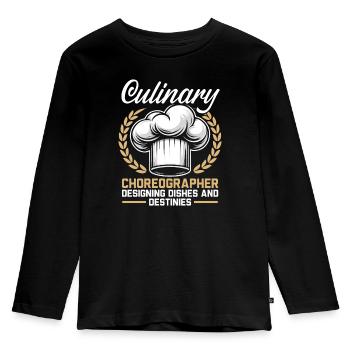 Culinary Arts Teacher Kitchen Cook Chef Cooking - Kids' Premium Longsleeve Shirt - black - Front - AI Model Kid Male (0cm)