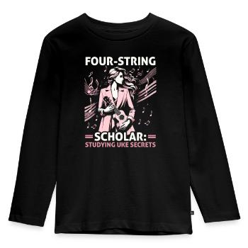 Ukelele Teacher Instrument Ukelele Player Uke - Kids' Premium Longsleeve Shirt - black - Front - AI Model Kid Male (0cm)