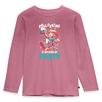 Bouldering Girl Boulderer Felskletterwand - Kinder Premium Bio Langarmshirt - Mauve - Vorne - AI Model Kid Female (0cm)