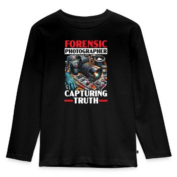Forensic Photographer Crime Scene Investigation - Kids' Premium Longsleeve Shirt - black - Front - AI Model Kid Male (0cm)