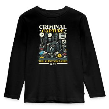 Forensic Photographer Crime Scene Investigation - Kids' Premium Longsleeve Shirt - black - Front - AI Model Kid Male (0cm)