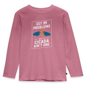 Cicada Invasion Insect Brood Cicada Survivor - Kids' Premium Longsleeve Shirt - mauve - Front - AI Model Kid Female (0cm)