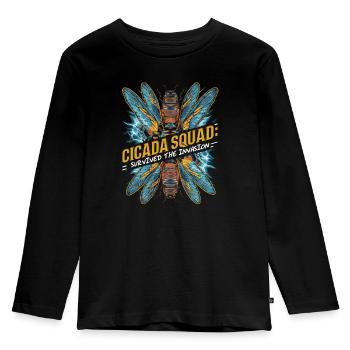 Cicada Invasion Insect Brood Cicada Survivor - Kids' Premium Longsleeve Shirt - black - Front - AI Model Kid Male (0cm)