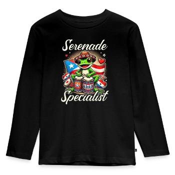 Coqui Frog Puerto Rico Pride Boricua Puerto Rican - Kids' Premium Longsleeve Shirt - black - Front - AI Model Kid Male (0cm)