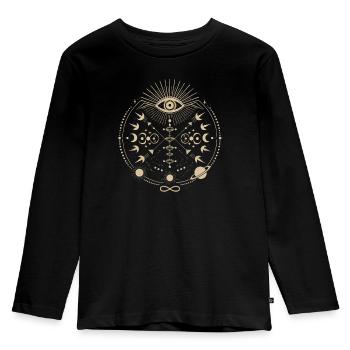Cosmic Energy Life Energy Universal Force - Kids' Premium Longsleeve Shirt - black - Front - AI Model Kid Male (0cm)