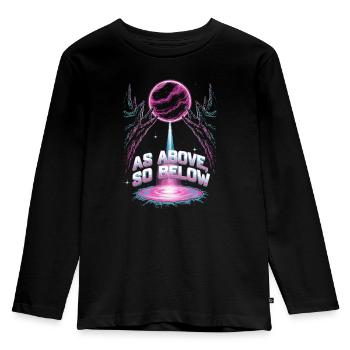 Cosmic Energy Life Energy Universal Force - Kids' Premium Longsleeve Shirt - black - Front - AI Model Kid Male (0cm)
