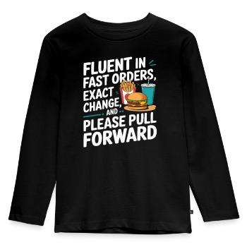 Drive Thru Operator Job Profession Fast Food - Kids' Premium Longsleeve Shirt - black - Front - AI Model Kid Male (0cm)