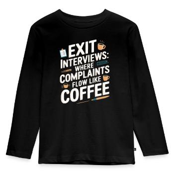 Entretien de départ d’un employé des ressources humaines - T-shirt manches longues Premium Enfant - noir - Devant - AI Model Kid Male (0cm)