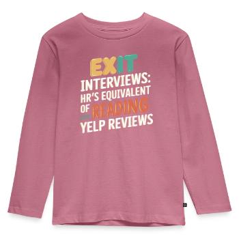 HR Manager Human Resource Employee Exit Interview - Kids' Premium Longsleeve Shirt - mauve - Front - AI Model Kid Female (0cm)