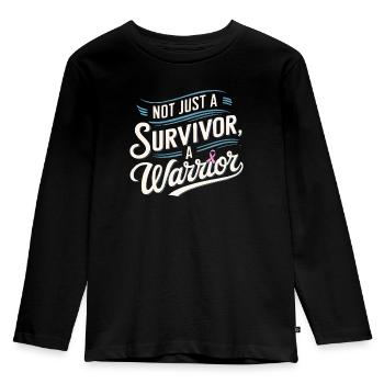 Cancer Survivor Chemotherapy Chemo Beat Cancer - Kids' Premium Longsleeve Shirt - black - Front - AI Model Kid Male (0cm)