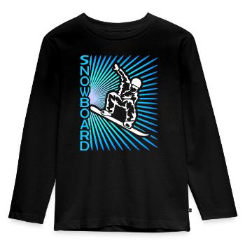 Snowboard Snowboardurlaub Wintersport Geschenk - Kinder Premium Bio Langarmshirt - Schwarz - Vorne - AI Model Kid Male (0cm)