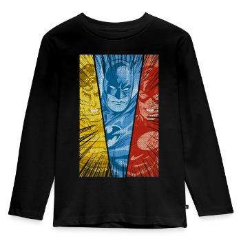 DC Comics Justice League Superman Batman Flash - T-shirt manches longues Premium Enfant - noir - Devant - AI Model Kid Male (0cm)