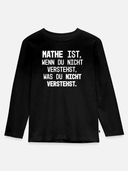 Mathe Verständnis Hä - Kinder Premium Bio Langarmshirt - Schwarz