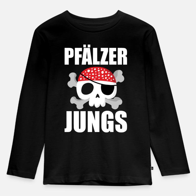 Pfälzer Jungs - Kinder Premium Bio Langarmshirt - Schwarz