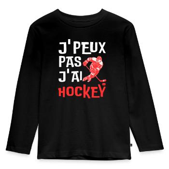 je peux pas j'ai hockey - j'peux pas j ai hockey - T-shirt manches longues Premium Enfant - noir - Devant - AI Model Kid Male (0cm)