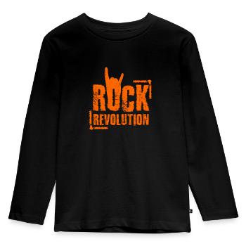 Rock - Rock Revolution - Rock Star - Music - Kinder Premium Bio Langarmshirt - Schwarz - Vorne - AI Model Kid Male (0cm)