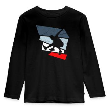 frisbee - Kinder Premium Bio Langarmshirt - Schwarz - Vorne - AI Model Kid Male (0cm)