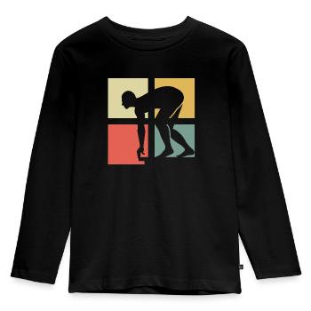 nageur - T-shirt manches longues Premium Enfant - noir - Devant - AI Model Kid Male (0cm)