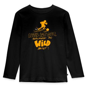 Die Wilden Kerle Spruch Motto - Kinder Premium Bio Langarmshirt - Schwarz - Vorne - AI Model Kid Male (0cm)