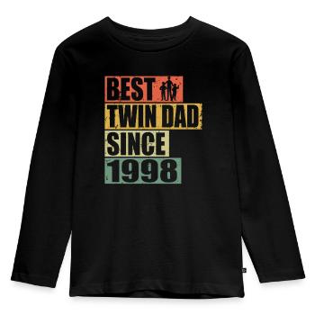 Twins Father Twin Father since 1998 - Kids' Premium Longsleeve Shirt - black - Front - AI Model Kid Male (0cm)