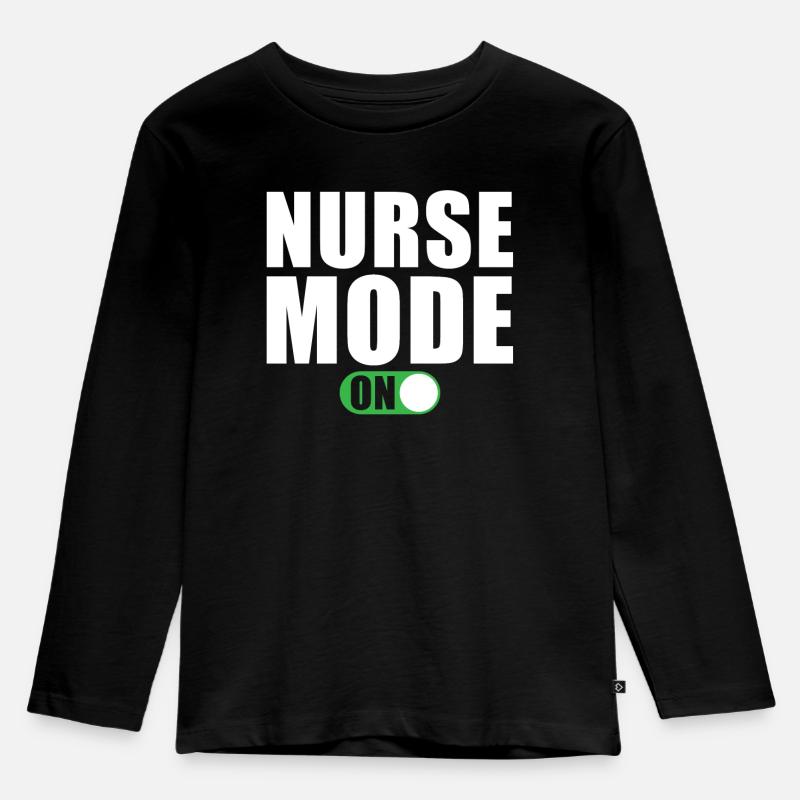 Krankenschwester Modus An Lustige - Kinder Premium Bio Langarmshirt - Schwarz