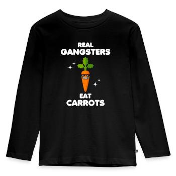 Real Gangsters Eat Carrots Cooler Carrot Spuch - Kids' Premium Longsleeve Shirt - black - Front - AI Model Kid Male (0cm)