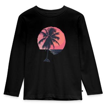 Sunny Palm Trees Sunset - Kids' Premium Longsleeve Shirt - black - Front - AI Model Kid Male (0cm)