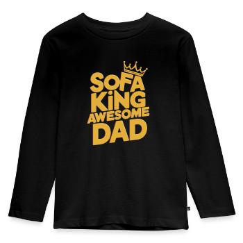 Sofa King Awesome Dad - Kids' Premium Longsleeve Shirt - black - Front - AI Model Kid Male (0cm)