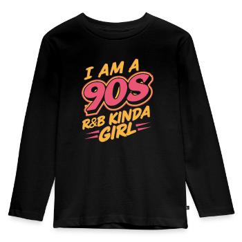Je suis une fille R&B des années 90 - T-shirt manches longues Premium Enfant - noir - Devant - AI Model Kid Male (0cm)