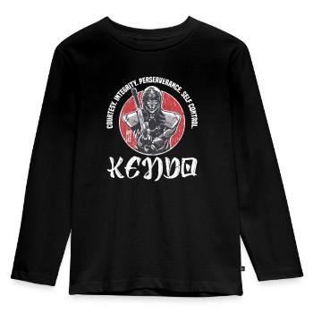 Decency. Integrity. Perseverance. Self-control. - Kids' Premium Longsleeve Shirt - black - Front - AI Model Kid Male (0cm)