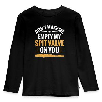 Piccolos Don't Make Me Empty My Spit Valve On You - Kids' Premium Longsleeve Shirt - black - Front - AI Model Kid Male (0cm)