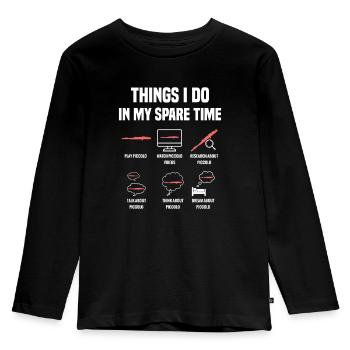 Piccolo Themes I Do In My Free Time - Kids' Premium Longsleeve Shirt - black - Front - AI Model Kid Male (0cm)