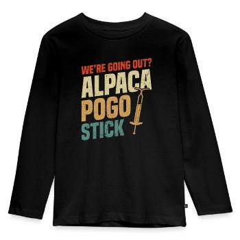 We go out? Alpaca pogo stick - Kids' Premium Longsleeve Shirt - black - Front - AI Model Kid Male (0cm)