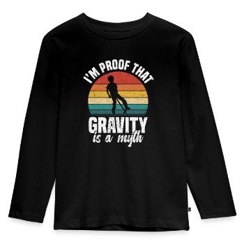 pogo-stick: I'm proof that the - Kids' Premium Longsleeve Shirt - black - Front - AI Model Kid Male (0cm)