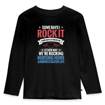 Some days I rock it, some days - Kids' Premium Longsleeve Shirt - black - Front - AI Model Kid Male (0cm)