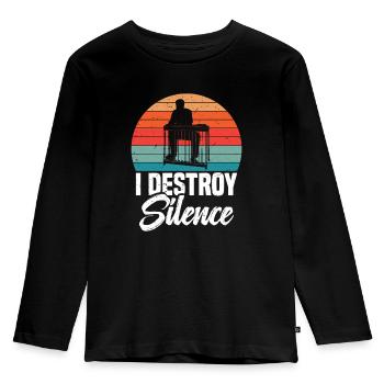 Ich Zerstöre Stille - Kinder Premium Bio Langarmshirt - Schwarz - Vorne - AI Model Kid Male (0cm)