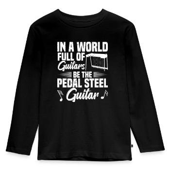 Dans un monde plein de guitares -bee l’interface graphique - T-shirt manches longues Premium Enfant - noir - Devant - AI Model Kid Male (0cm)