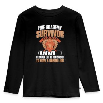 Überlebende Der Feuerakademie, Weil Das Leben Zu - Kinder Premium Bio Langarmshirt - Schwarz - Vorne - AI Model Kid Male (0cm)