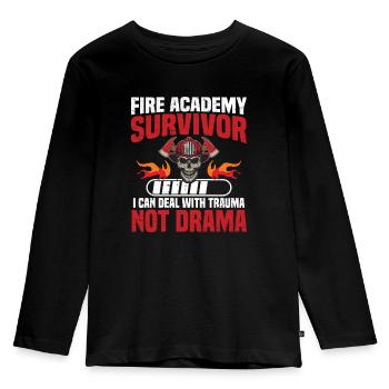 Überlebende Der Feuerakademie Ich Kann Mit Trauma - Kinder Premium Bio Langarmshirt - Schwarz - Vorne - AI Model Kid Male (0cm)