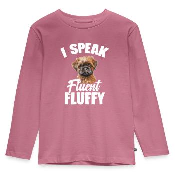 Brussels Griffon: Ik spreek vloeiend, luchtig - Kinderen Premium Bio shirt met lange mouwen - mauve - Voor - AI Model Kid Female (0cm)