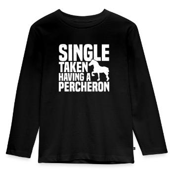 Single, Genommen, Einen Percheron Haben - Kinder Premium Bio Langarmshirt - Schwarz - Vorne - AI Model Kid Male (0cm)