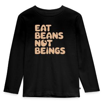 Eat Beans Not Being Vegan Vegetarian - Kids' Premium Longsleeve Shirt - black - Front - AI Model Kid Male (0cm)