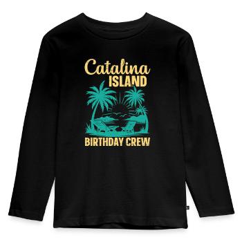 Catalina Island Birthday Crew - Kids' Premium Longsleeve Shirt - black - Front - AI Model Kid Male (0cm)