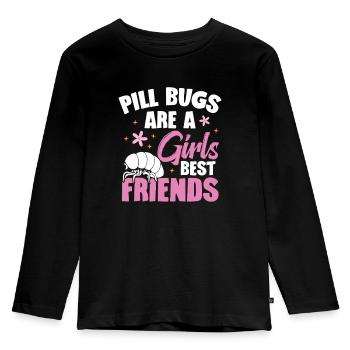 Pill bugs are a girl's best friend. - Kids' Premium Longsleeve Shirt - black - Front - AI Model Kid Male (0cm)