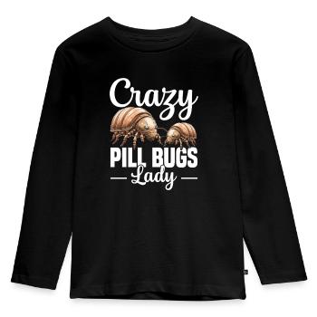 Crazy Pill Bugs Lady - Kids' Premium Longsleeve Shirt - black - Front - AI Model Kid Male (0cm)