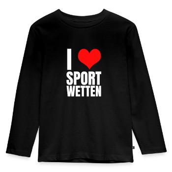 I love sports betting gift - Kids' Premium Longsleeve Shirt - black - Front - AI Model Kid Male (0cm)