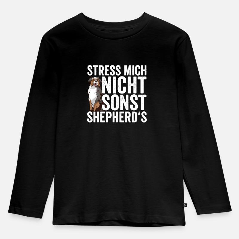 Australian Shepherd Aussie Besitzer - Kinder Premium Bio Langarmshirt - Schwarz