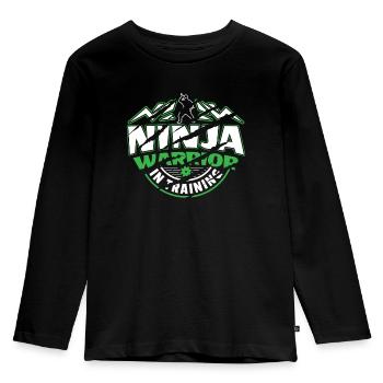 Ninja Warrior In Training Ninja Warrior Geschenk - Kinder Premium Bio Langarmshirt - Schwarz - Vorne - AI Model Kid Male (0cm)