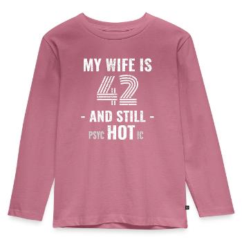 42 ans d’anniversaire Femme Psychotique - T-shirt manches longues Premium Enfant - mauve - Devant - AI Model Kid Female (0cm)